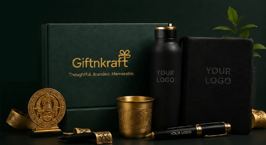 Giftnkraft Corporate Gifting Collection - Box, Bottle, Diary, Pen & Brass Handicrafts