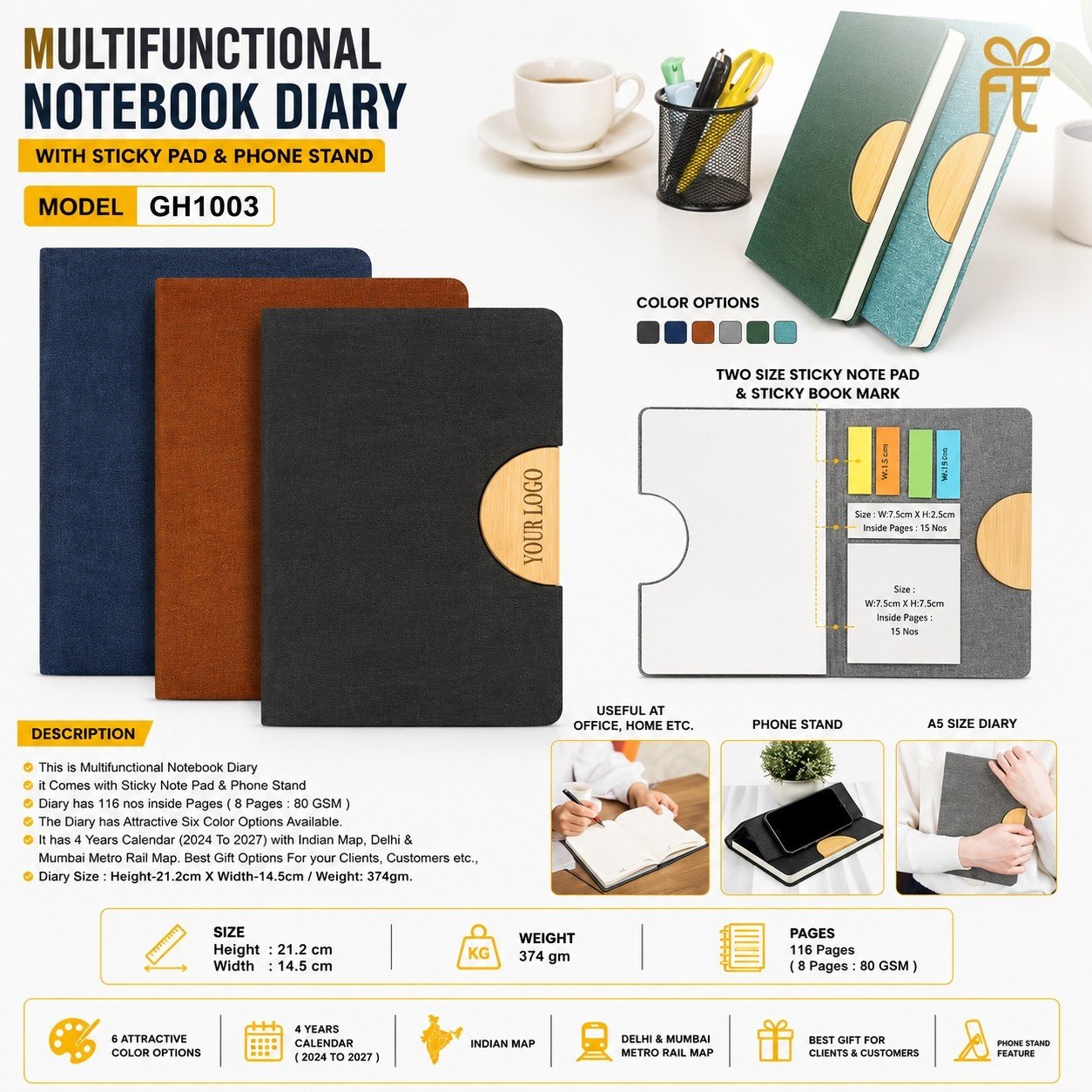 MULTI FUNCTIONAL NOTEBOOK DIARY