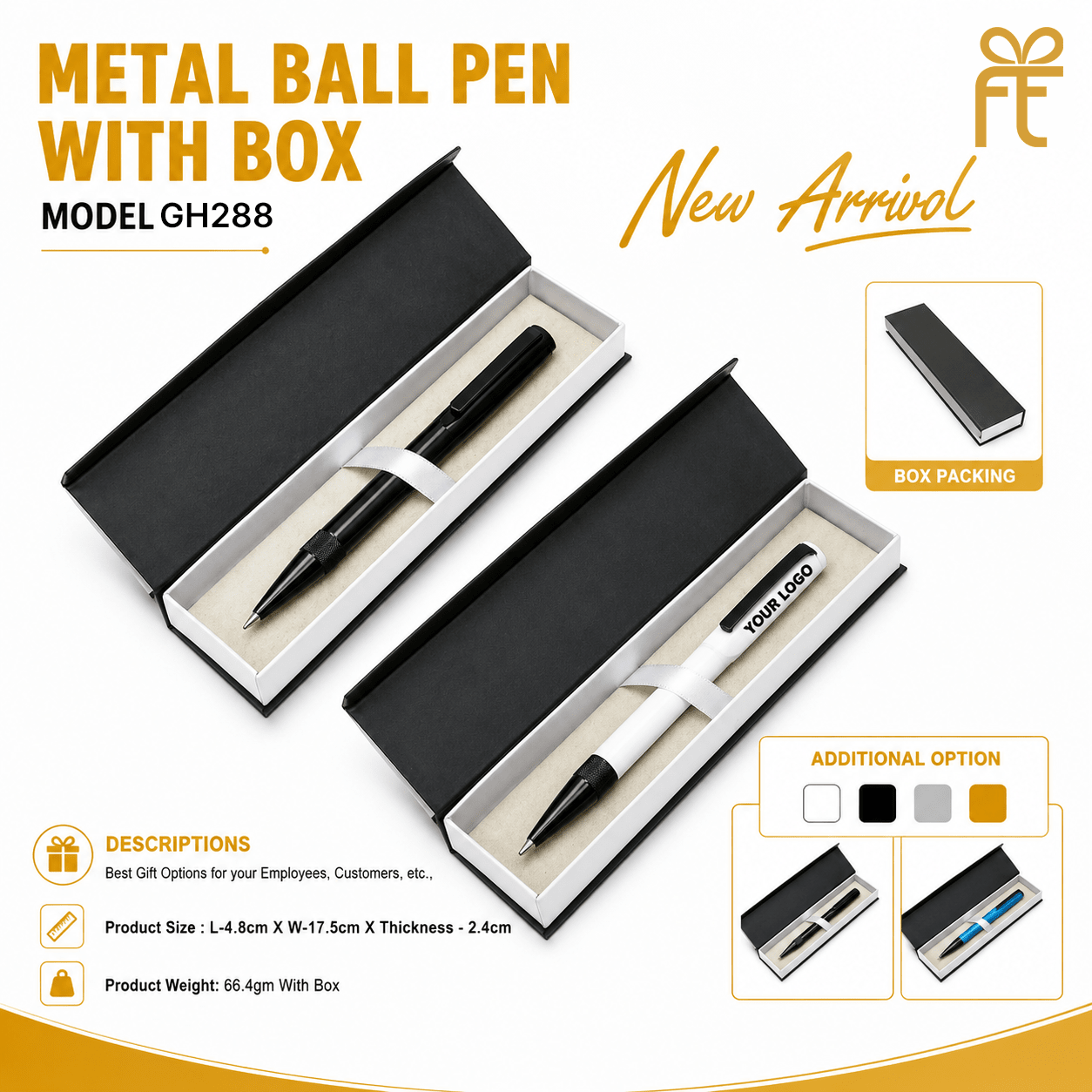 METAL BALL PEN WITH BOX