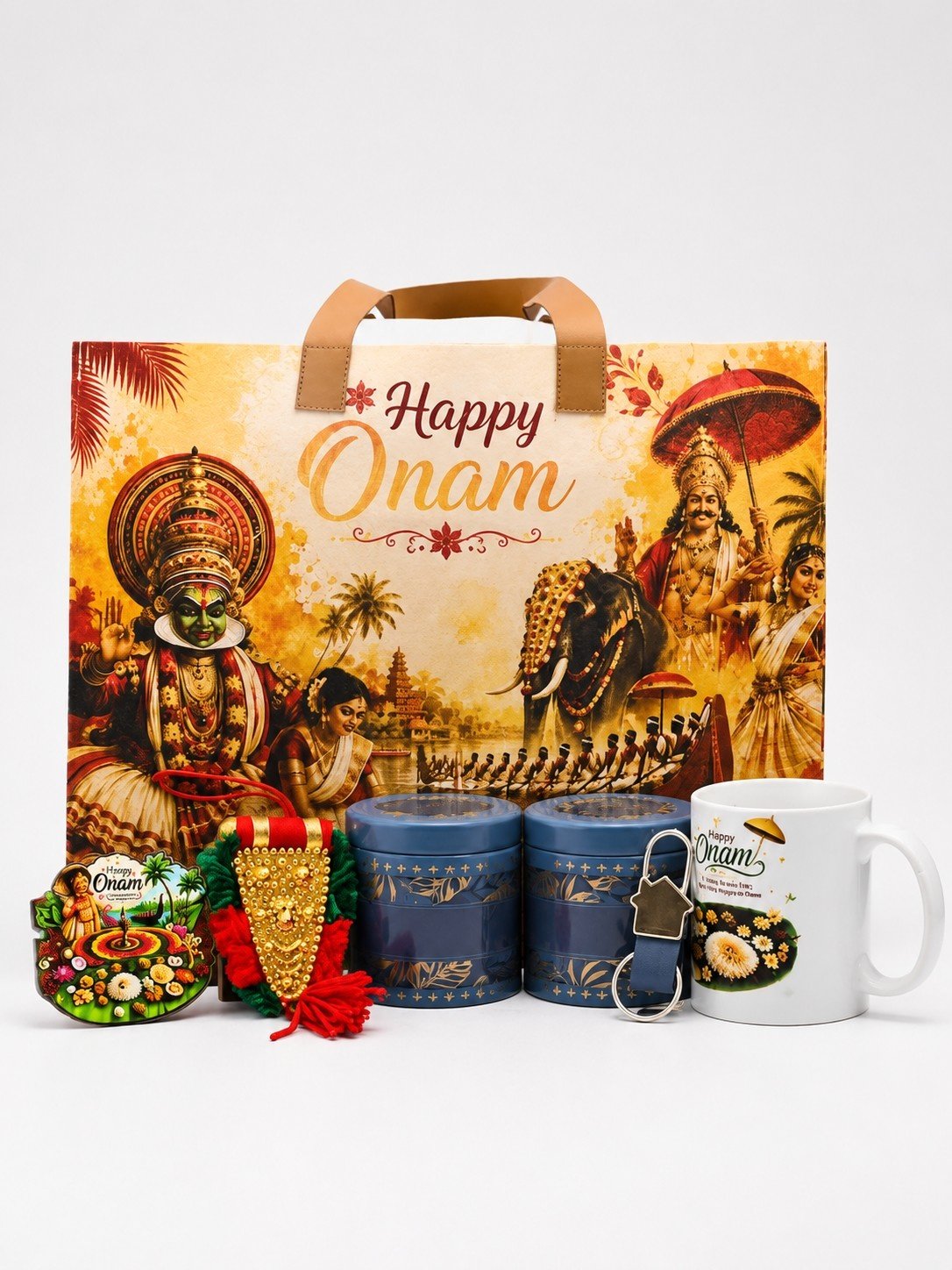 Premium Onam Corporate Gift Hamper – Mug, Snacks & Kerala Souvenirs