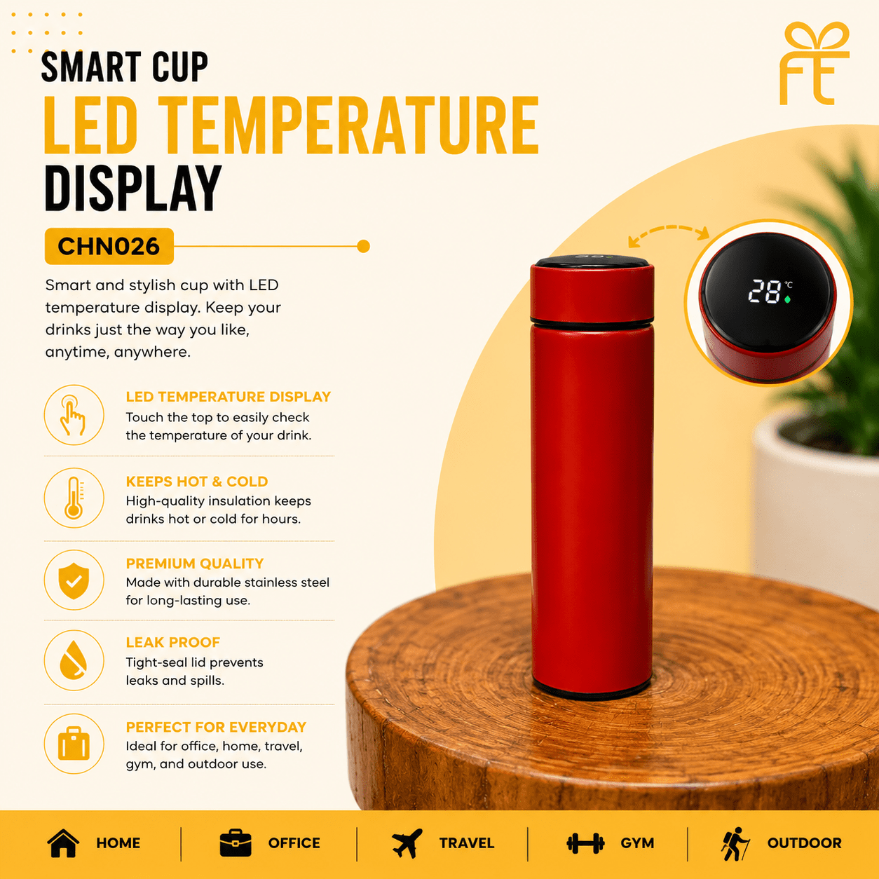 SMART CUP LED TEMPERATURE DISPLAY