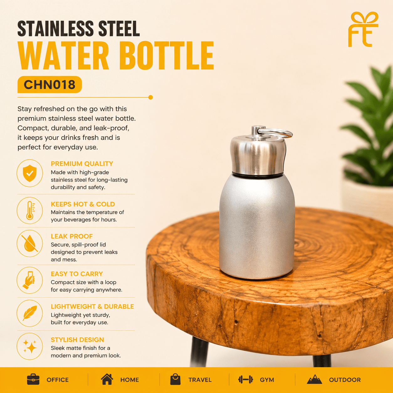 STAINLESS STEEL   WATER BOTTLE