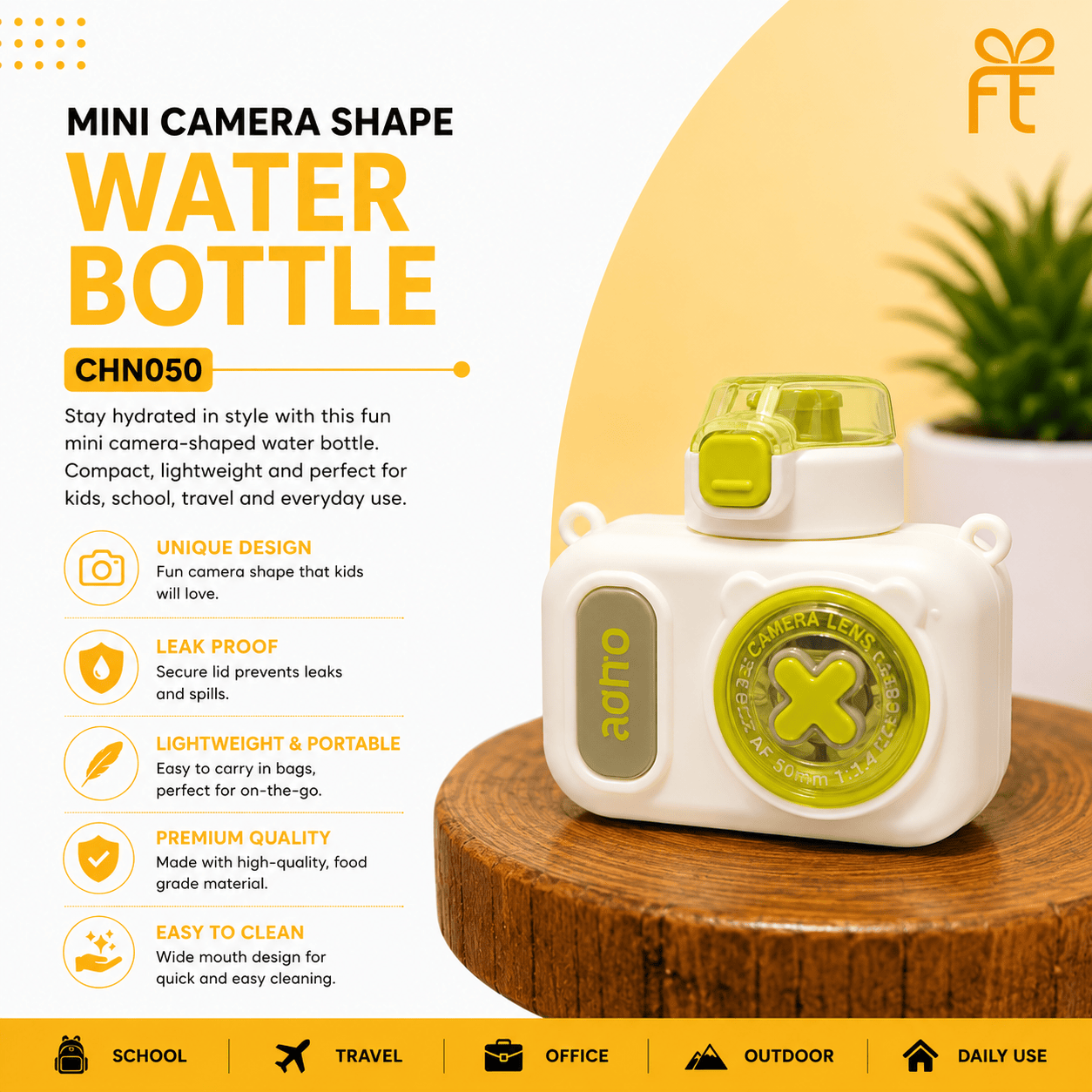 MINI CAMERA SHAPE WATER BOTTLE