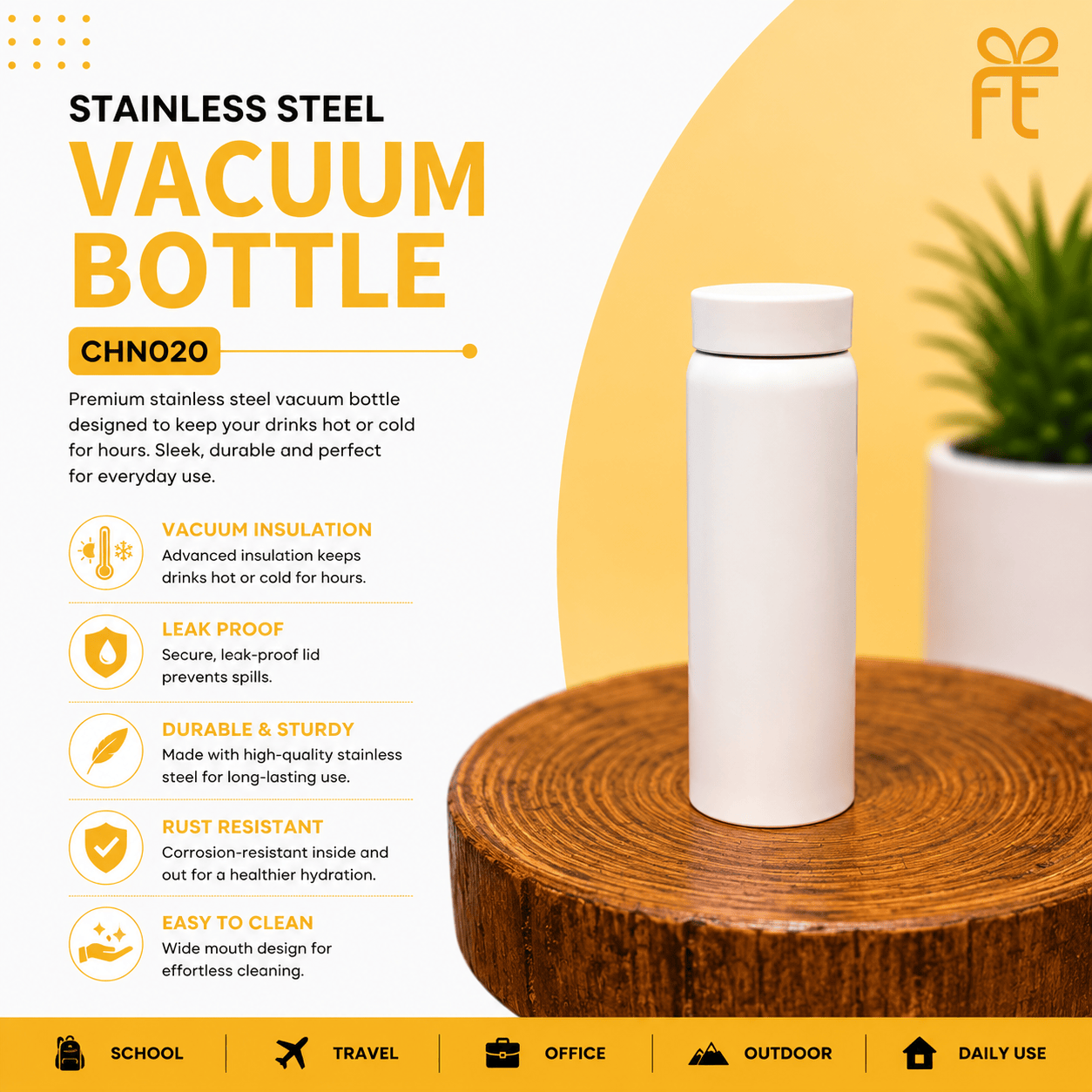 STAINLESS STEEL VACUUM  BOTTLE