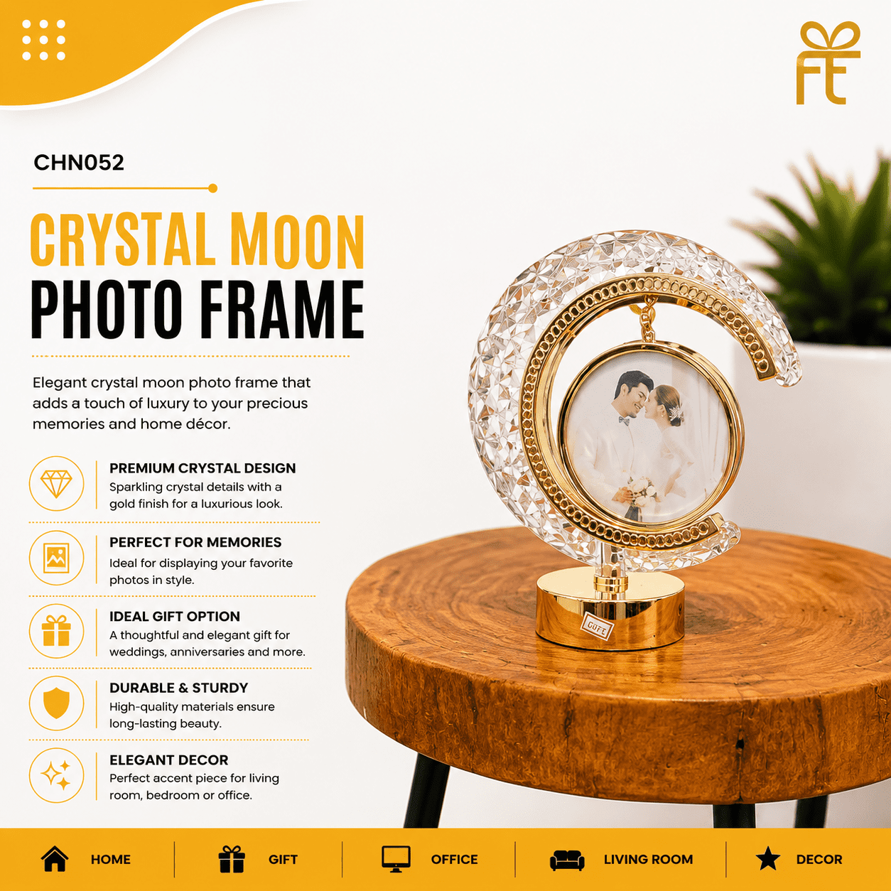 CRYSTAL MOON PHOTO FRAME 