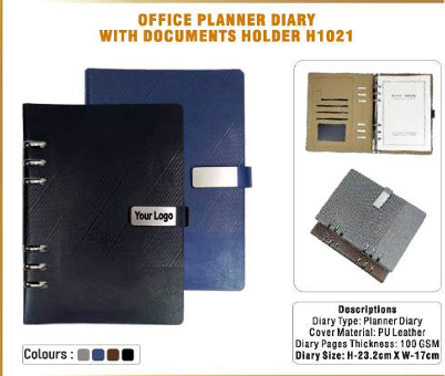 OFFICE PLANNER DIARY WITH DOCUMENTS HOLDER