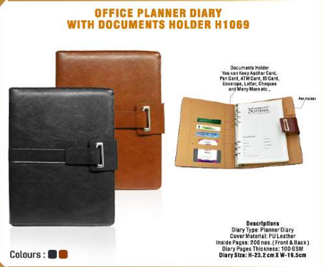 OFFICE PLANNER DIARY WITH DOCUMENTS HOLDER 