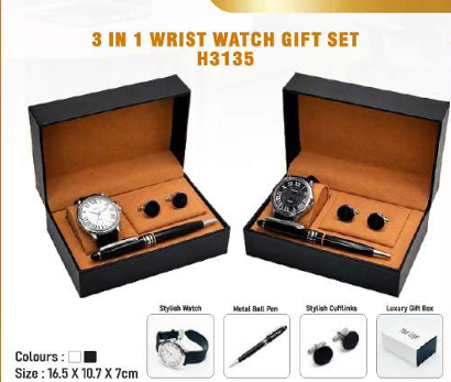 3 IN 1 WRIST WATCH GIFT SET 