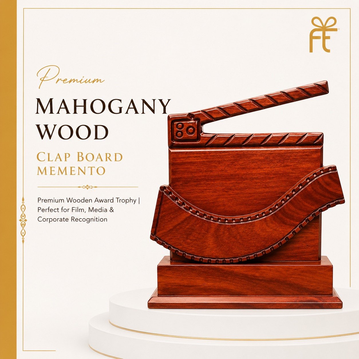 PREMIUM MAHOGANY WOOD CLAP BOARD MEMENTO