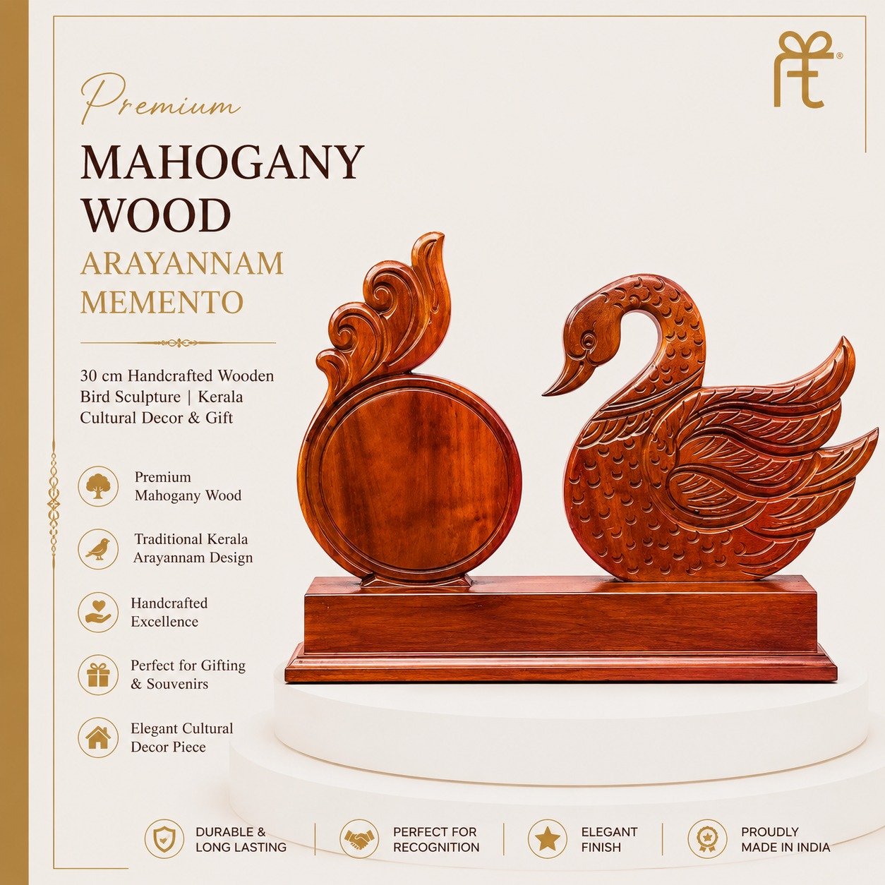 PREMIUM MAHOGANY WOOD ARAYANNAM MEMENTO