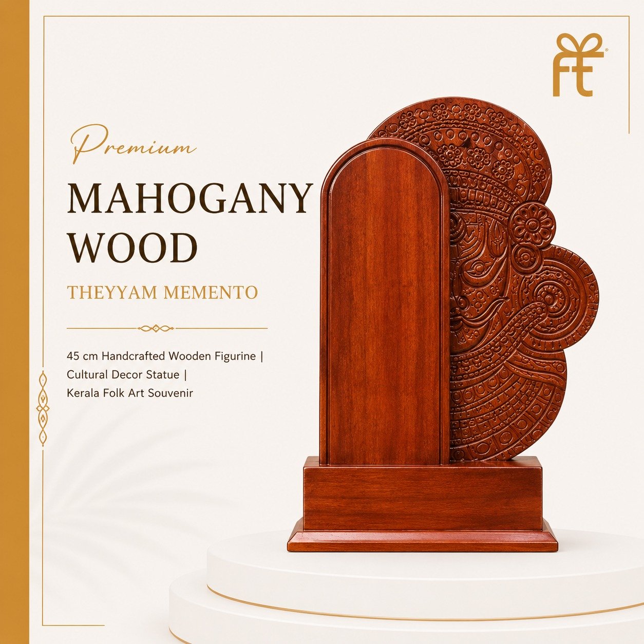 PREMIUM MAHOGANY WOOD THEYYAM MEMENTO