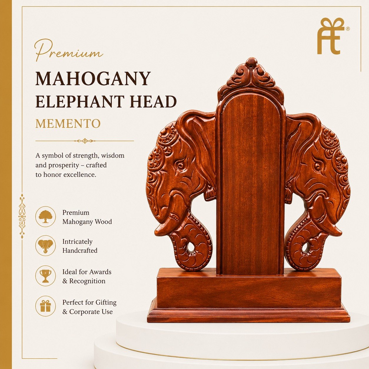 PREMIUM MAHOGANY ELEPHANT HEAD MEMENTO