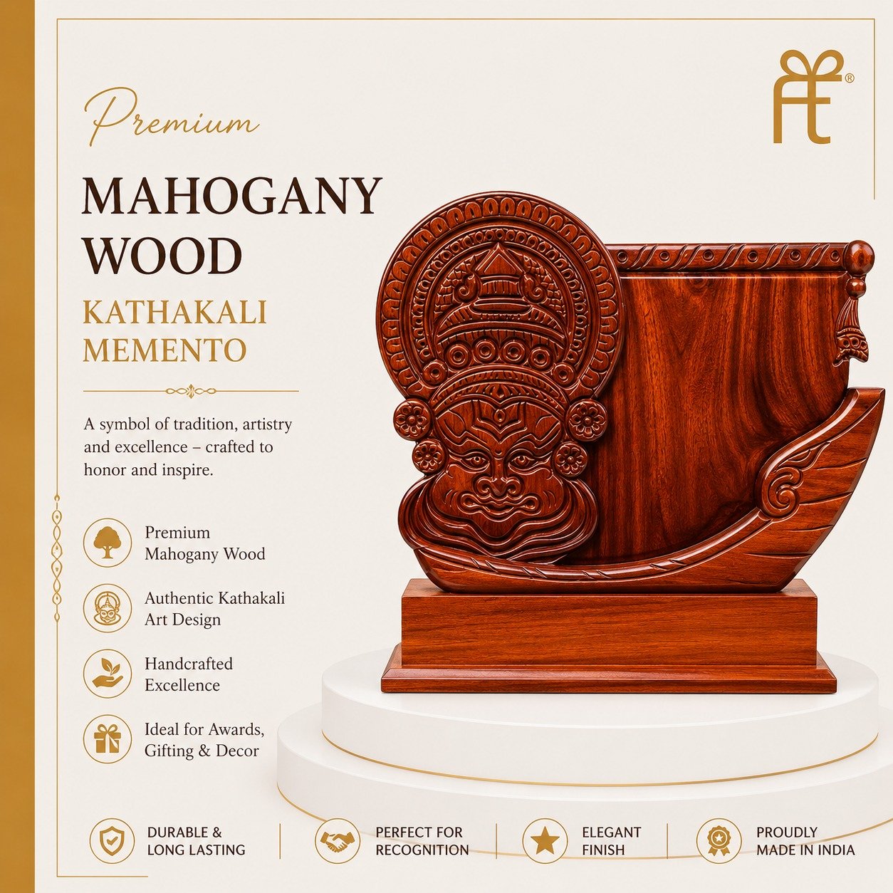 PREMIUM MAHOGANY KATHAKALI MEMENTO