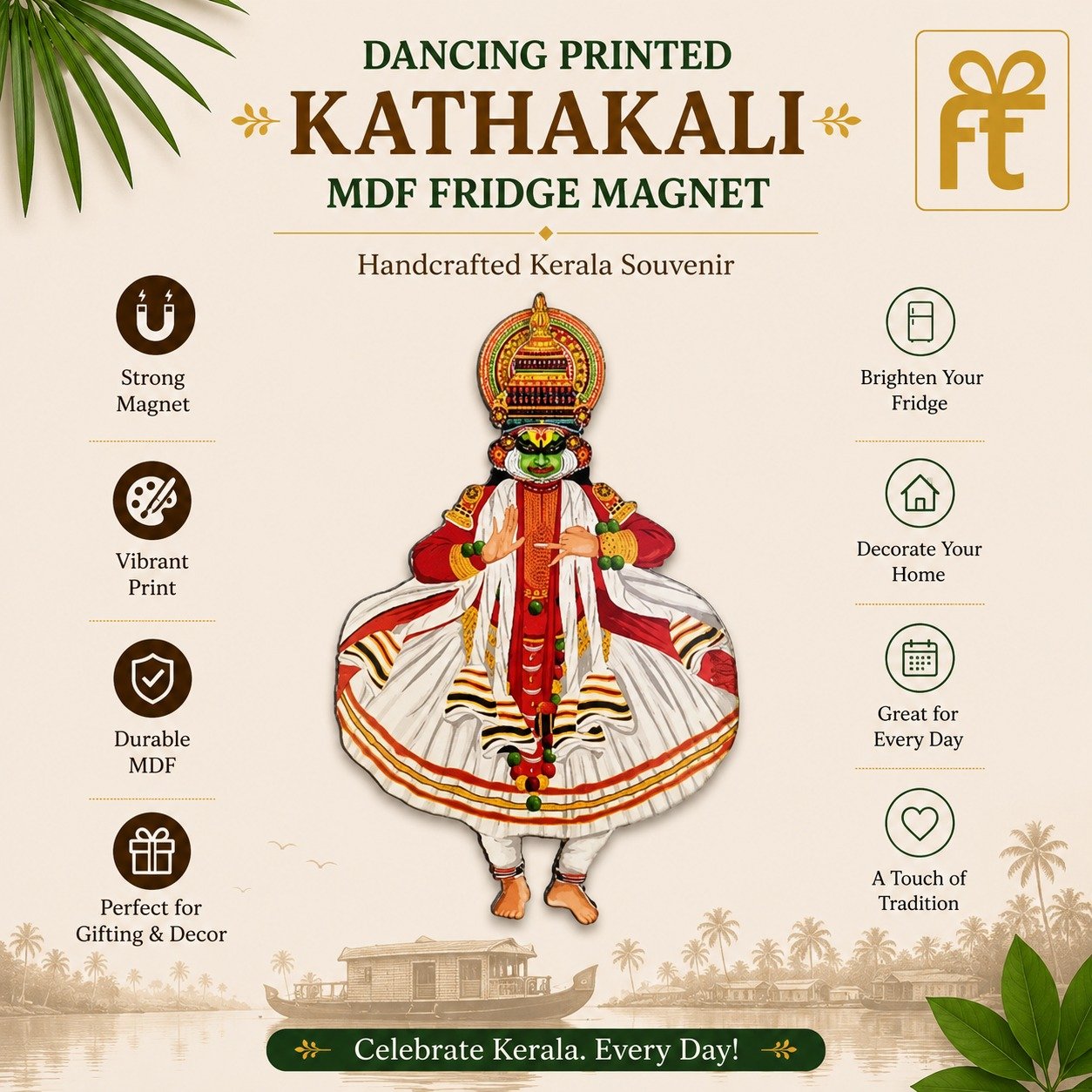 DANCING PRINTED KATHAKALI FRIDGE MAGNET