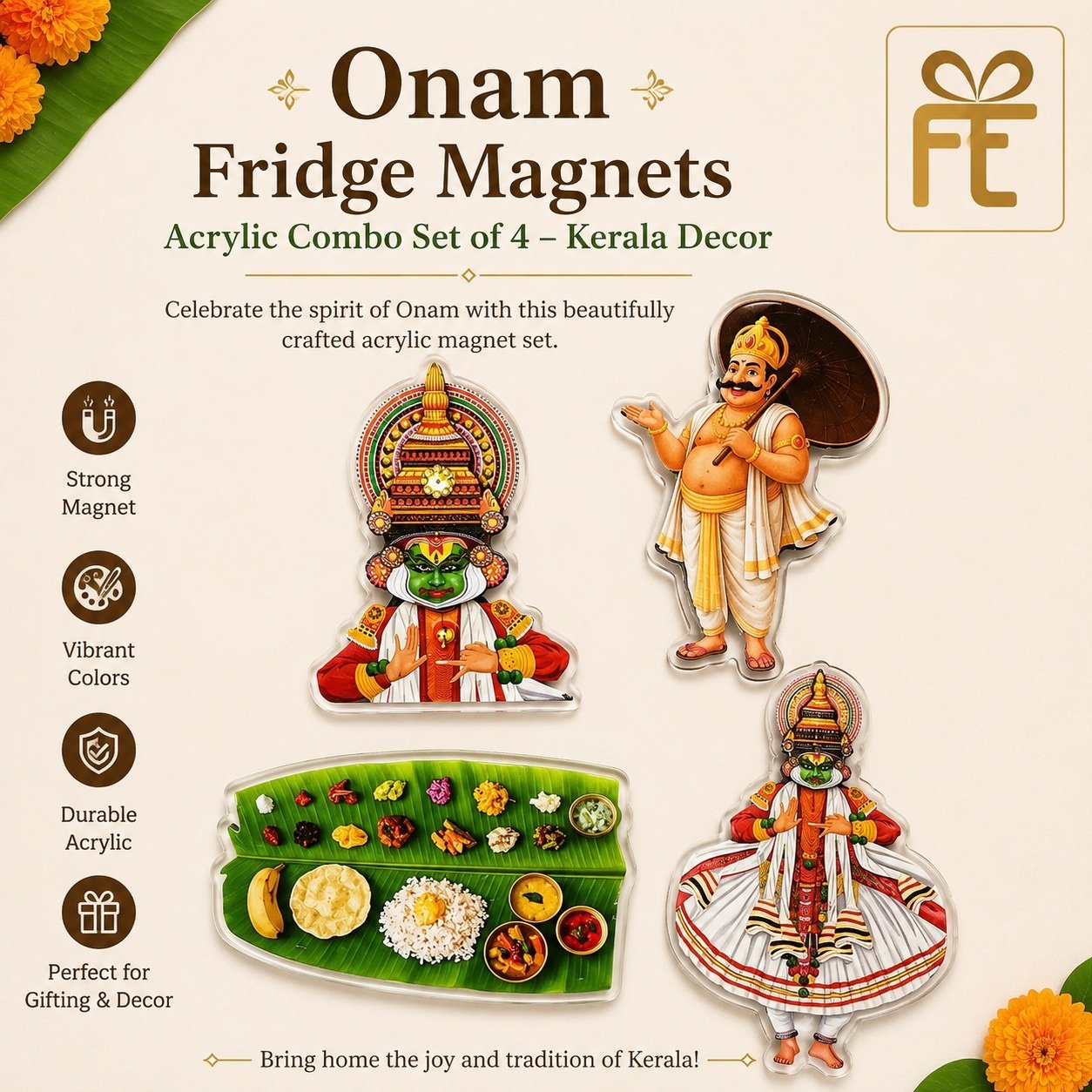 ONAM FRIDGE MAGNETS COMBO SET OF 4