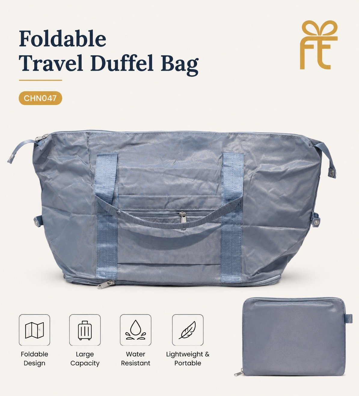 FOLDABLE TRAVEL DUFFEL BAG