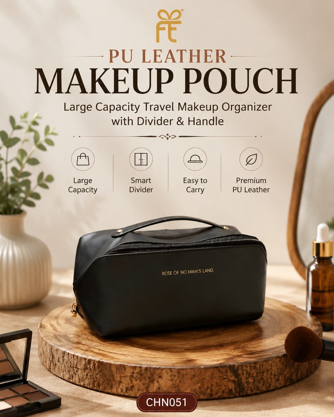PU LEATHER MAKEUP POUCH